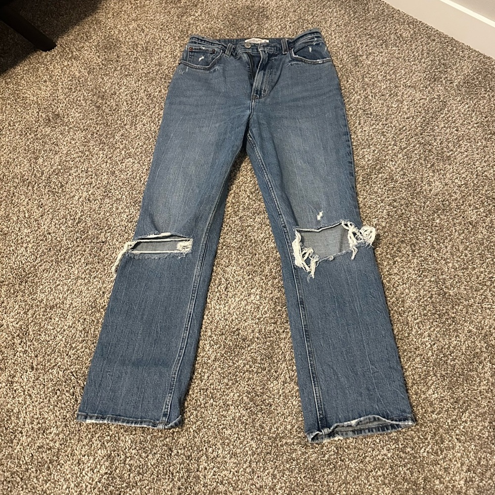 Abercrombie ankle straight ultra high rise jeans